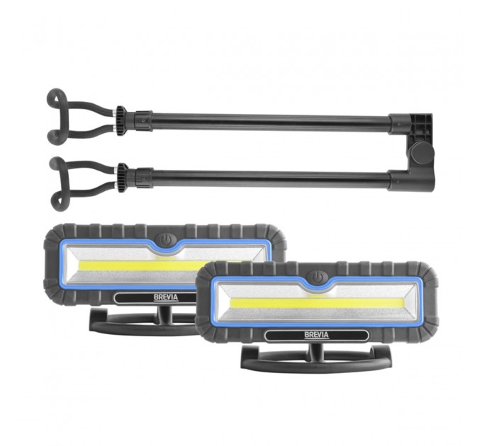 Лампа инспекционная Brevia LED 120-190см 2x10W COB 2x1000lm 2x4000mAh Power Bank, type-C, цена: 3 234 грн.