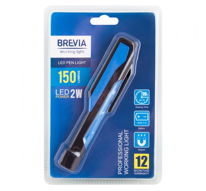 Фонарь инспекционный Brevia LED Pen Light 2W LED, 150lm, IP20, IK05, 3xAAA, цена: 179 грн.