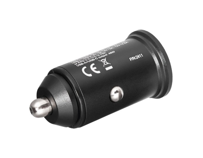Автомобильное зарядное устройство Brevia ePower DualMetal 48W 1xUSB-C+1xUSB-A, черный, цена: 327 грн.