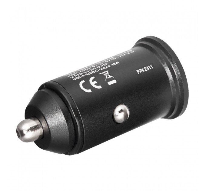 Автомобильное зарядное устройство Brevia ePower DualMetal 48W 1xUSB-C+1xUSB-A, черный, цена: 319 грн.