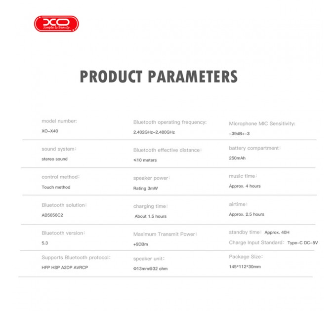 Беспроводные наушники XO TWS X40 Nuoke белые, цена: 399 грн.