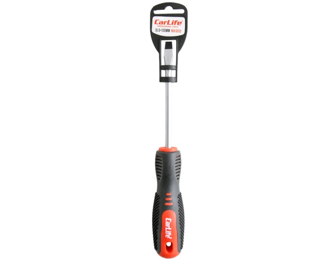 Отвертка Carlife шлицевая SL6x100mm, Cr-V 6150, цена: 45 грн.