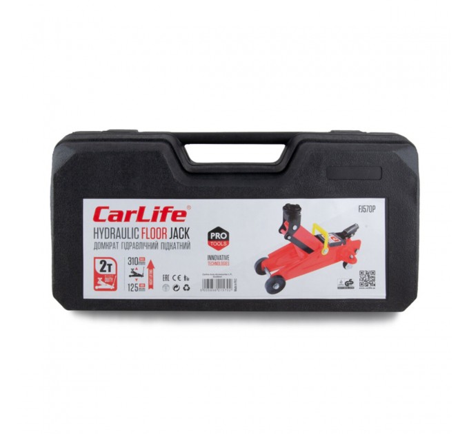 Домкрат підкатний CarLife 2т 125-310мм у кейсі FJ570P, ціна: 1 573 грн.