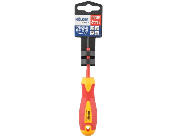 Отвертка Molder крестовая диэлектрическая VDE 1000В, PH0x60mm, цена: 75 грн.
