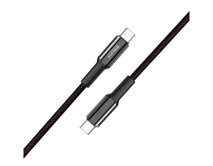 Кабель Brevia Type-C to Type-C 60W 1,2м, чорний box, ціна: 284 грн.