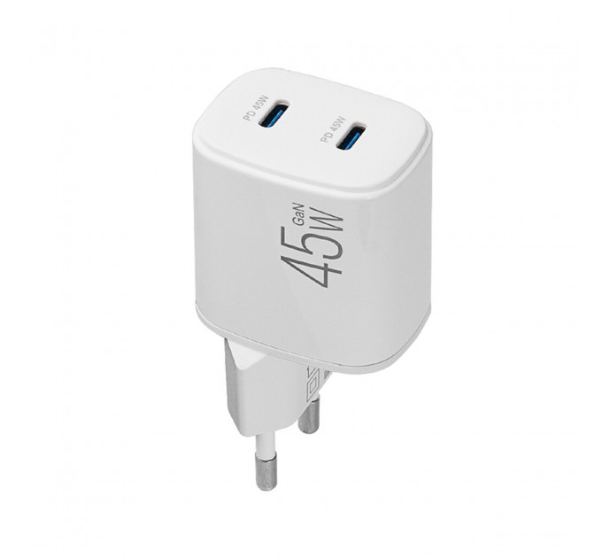 Сетевое зарядное устройство Brevia ePowerGaN PD45W 2xUSB-C белый, цена: 939 грн.