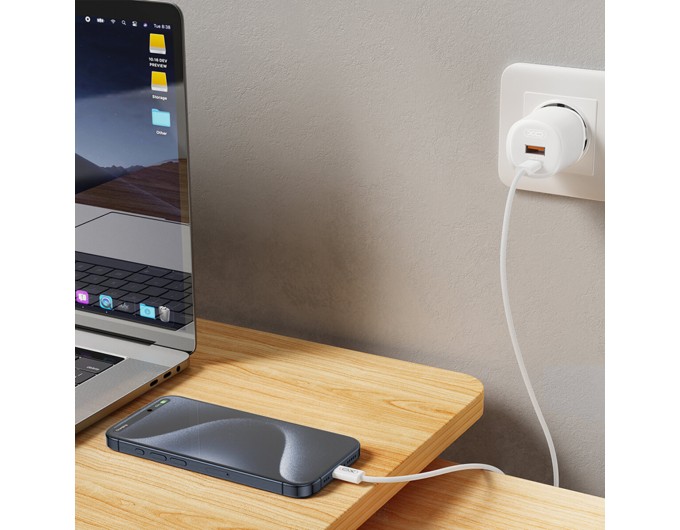 Сетевое зарядное устройство XO L151 30W 1USB-A+1USB-C синий, цена: 379 грн.