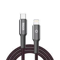 Кабель Brevia Type-C to Lightning 30W 1,2м, черный box