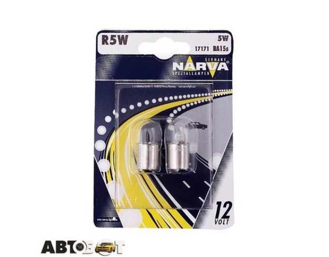 Лампа накаливания Narva R5W 12V 5W BA15s 17171B2 (2 шт.), цена: 40 грн.