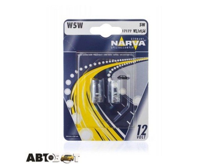 Лампа накаливания Narva W5W 12V 5W W2.1X9.5d 17197B2 (2 шт.), цена: 31 грн.