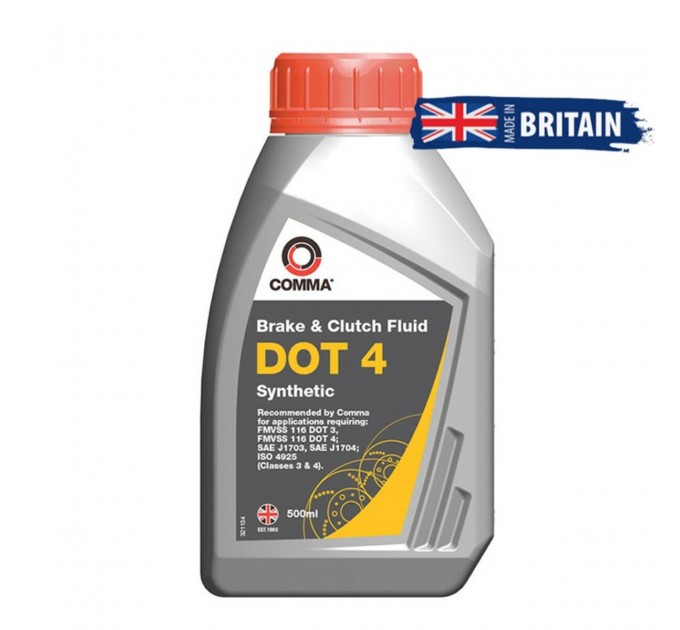 Гальмівна рідина Comma DOT 4 Brake Fluid 500мл, ціна: 253 грн.