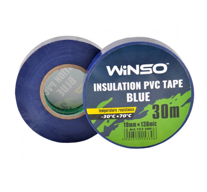 Стрічка ізоляційна ПВХ Winso д.30м, ш.19мм, т.130мк, синя, ціна: 38 грн.