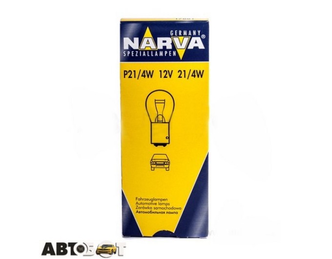 Лампа накаливания Narva P21/4W 12V 21/4W BAZ15d 17881 (1 шт.), цена: 38 грн.
