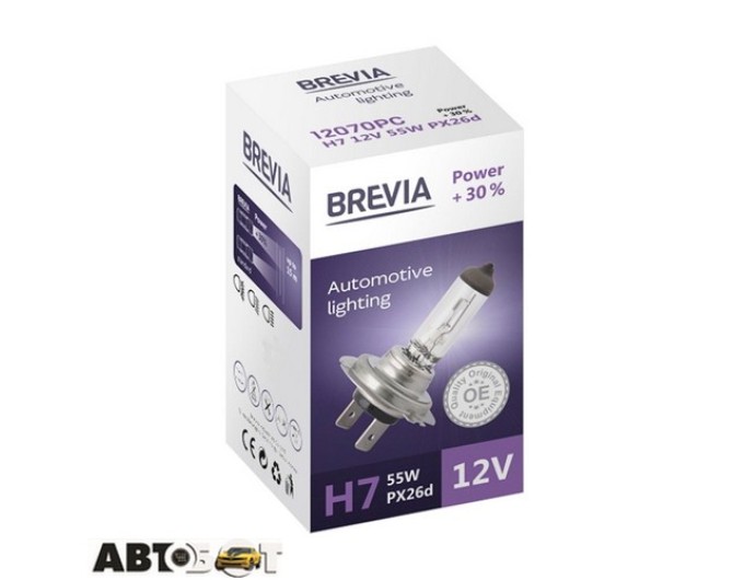 Галогенна лампа BREVIA Power +30% H7 12070PC (1 шт.), ціна: 130 грн.
