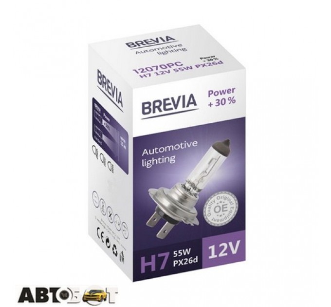 Галогенная лампа BREVIA Power +30% H7 12070PC (1 шт.), цена: 120 грн.