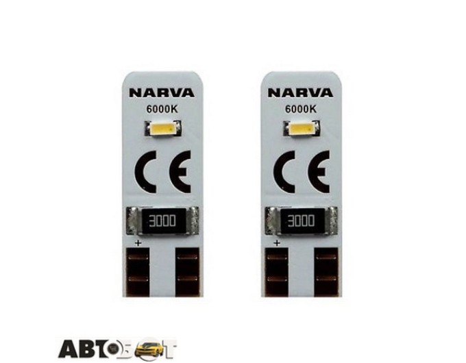 LED лампа Narva W5W 12V 0.6W 6000K 18001B2 (2 шт.), ціна: 305 грн.