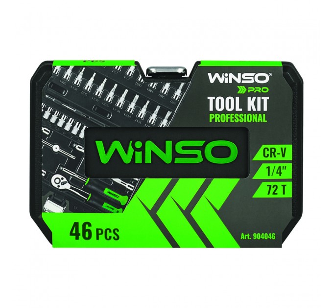 Профессиональный набор инструментов в кейсе Winso Pro 1/4" 72 T, CR-V, 46ед., цена: 1 052 грн.