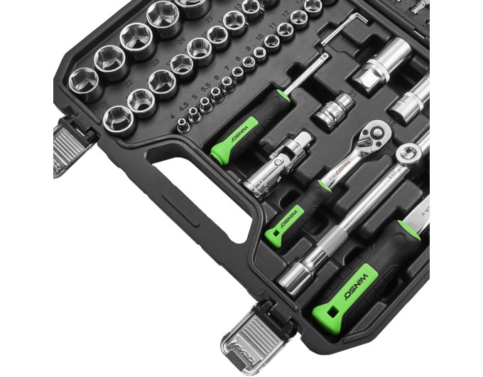 Профессиональный набор инструментов в кейсе Winso Pro 1/2", 1/4" 72 T, CR-V, 94ед., цена: 3 356 грн.