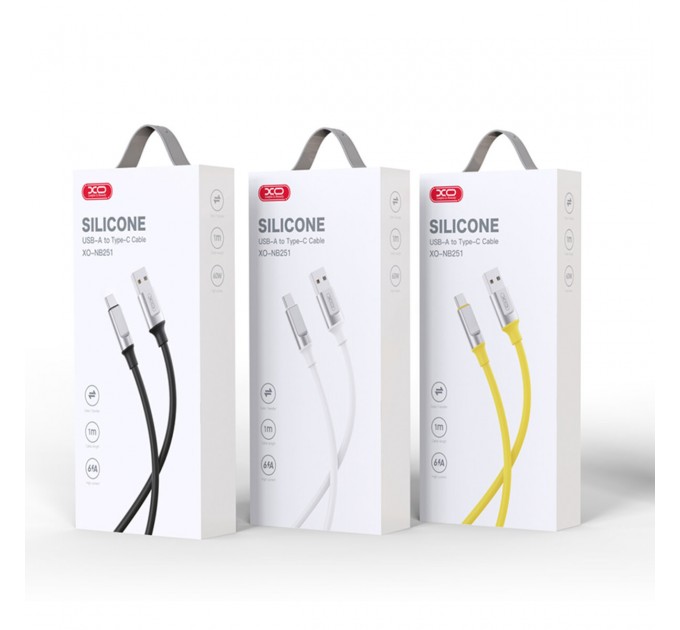 Кабель XO Liquid Silicone USB to Type-C 6A 1м черный, цена: 109 грн.
