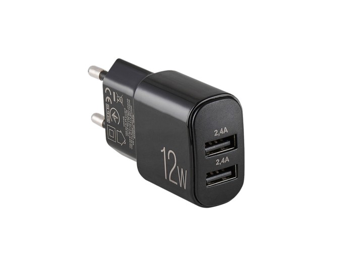 Сетевое зарядное устройство Brevia ePower 12W 2xUSB-A черный, цена: 233 грн.