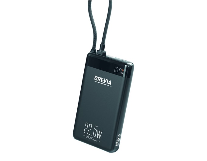 Повербанк (Power Bank) Brevia ePower 10000mAh 22,5W SuperSlim LCD черный металлик + кабель, цена: 799 грн.