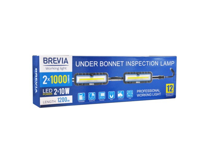 Лампа інспекційна Brevia LED 120-190см 2x10W COB 2x1000lm 2x4000mAh Power Bank, type-C, ціна: 3 775 грн.