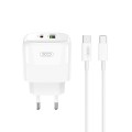 Сетевое зарядное устройство XO L138 PD30W/QC18W 1USB-A+1USB-C + Type-c кабель белый, цена: 419 грн.