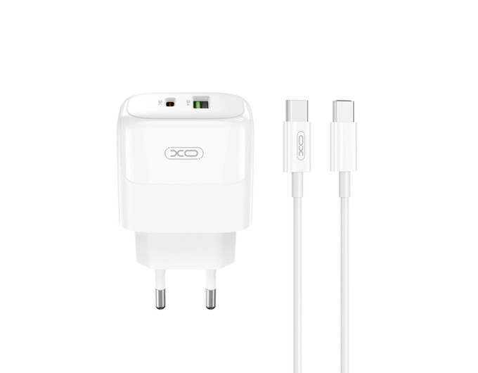 Сетевое зарядное устройство XO L138 PD30W/QC18W 1USB-A+1USB-C + Type-c кабель белый, цена: 419 грн.