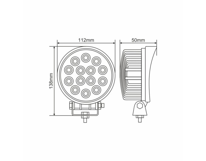 Фара світлодіодна Brevia Epistar white Flood 10-30V, 42W (14x3W), 2800Lm, 1шт, ціна: 574 грн.