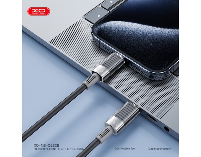Кабель XO Brushed Silicone USB to Type-C 6A 1м чорний, ціна: 199 грн.