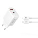 Сетевое зарядное устройство XO L116 PD30W/QC18W 1USB-C+1USB-A Type-C кабель белый, цена: 299 грн.