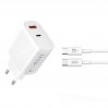 Сетевое зарядное устройство XO L116 PD30W/QC18W 1USB-C+1USB-A Type-C кабель белый, цена: 299 грн.