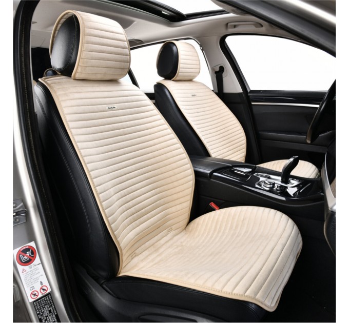 Преміум накидки для передніх сидінь CarLife Sport, biege 2шт, ціна: 2 247 грн.