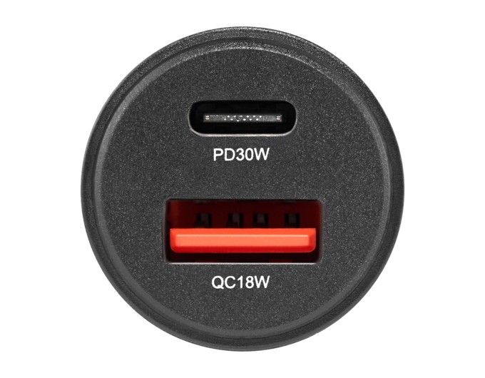 Автомобильное зарядное устройство Brevia ePower DualCharge 30W 1xUSB-C+1xUSB-A, прозрачный черный, цена: 252 грн.