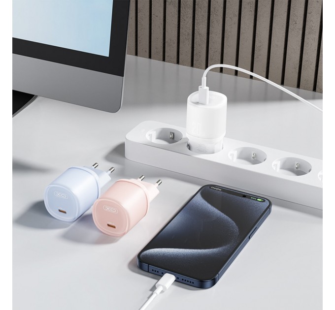 Сетевое зарядное устройство XO L143 PD20W Single USB-C + Type-C кабель белый, цена: 239 грн.
