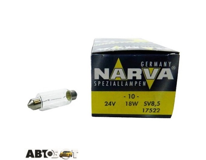 Лампа накаливания Narva C18W 24V 18W SV8.5 41mm 17522 (1 шт.), цена: 74 грн.