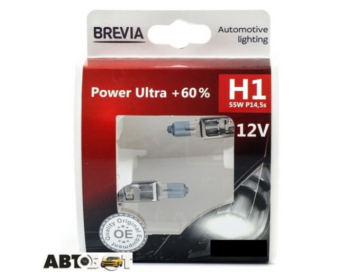 Галогенна лампа BREVIA Power Ultra +60% H1 12010PUS (2 шт.), ціна: 412 грн.