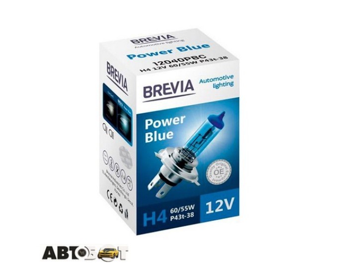 Галогенна лампа BREVIA Power Blue H4 12040PBC (1 шт.), ціна: 258 грн.