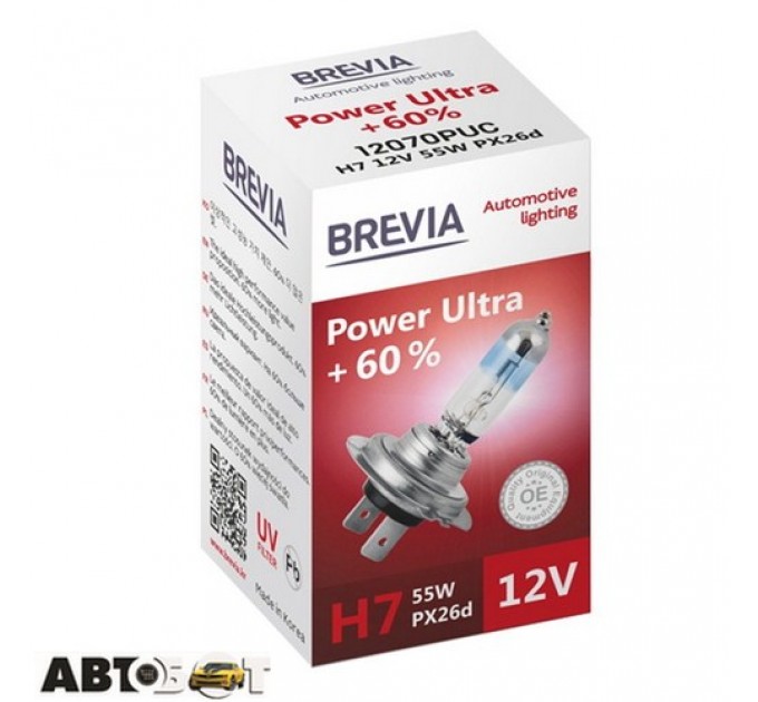  Галогенная лампа BREVIA Power Ultra +60% H7 12070PUC (1 шт.)