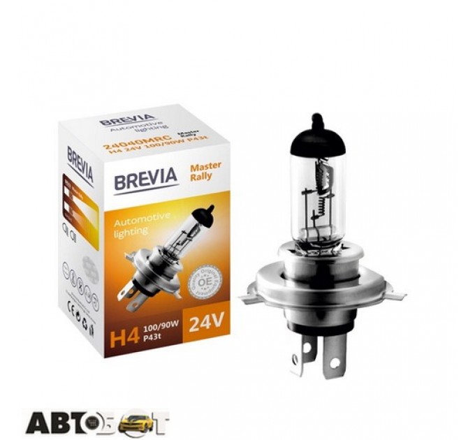  Галогенная лампа BREVIA Master Rally H4 24V 100/90W CP 24040MRC (1 шт.)