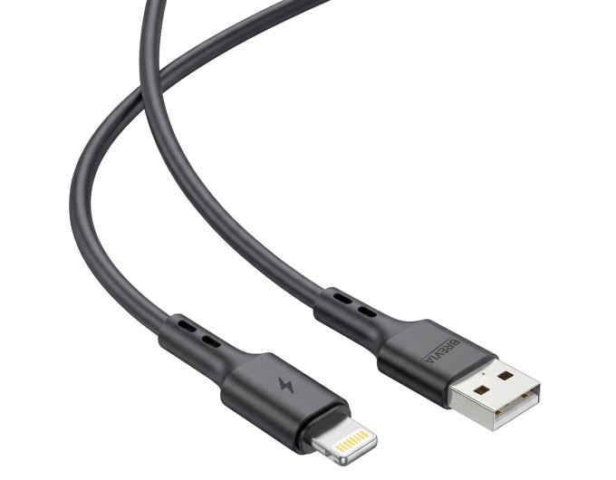 Кабель Brevia USB to Lightning 2,4А 1м, чорний box, ціна: 84 грн.