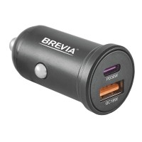 Автомобильное зарядное устройство Brevia ePower DualCharge 48W 1xUSB-C+1xUSB-A, черный