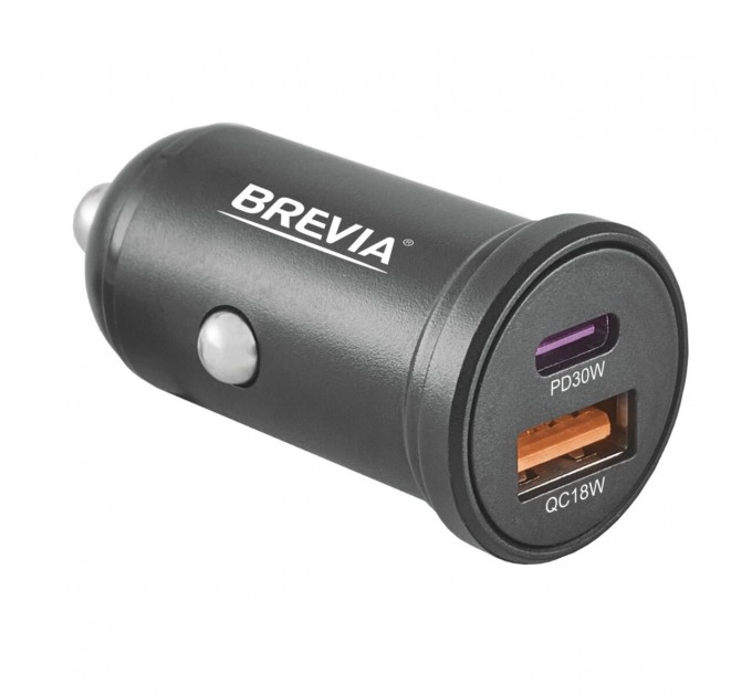 Автомобильное зарядное устройство Brevia ePower DualCharge 48W 1xUSB-C+1xUSB-A, черный, цена: 269 грн.