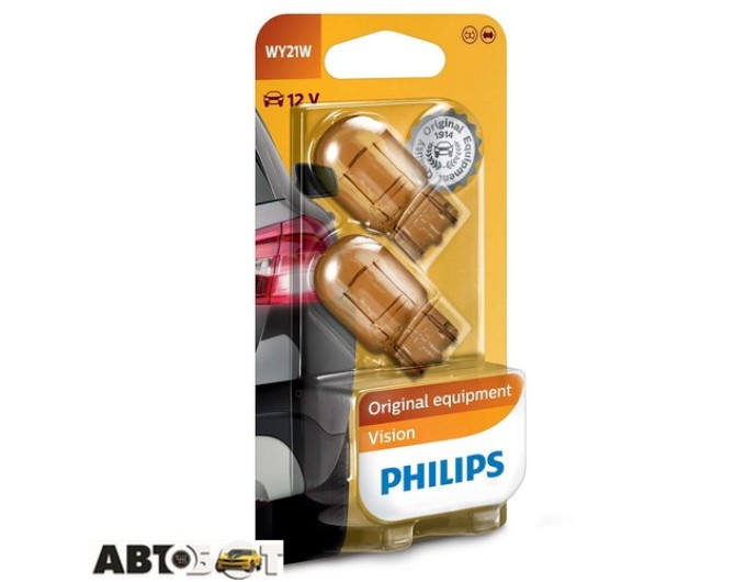 Лампа накаливания Philips Vision WY21W 12V 12071B2 (2 шт.), цена: 325 грн.