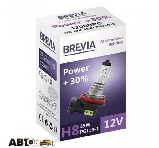  Галогенная лампа BREVIA Power +30% H8 12080PC (1 шт.)