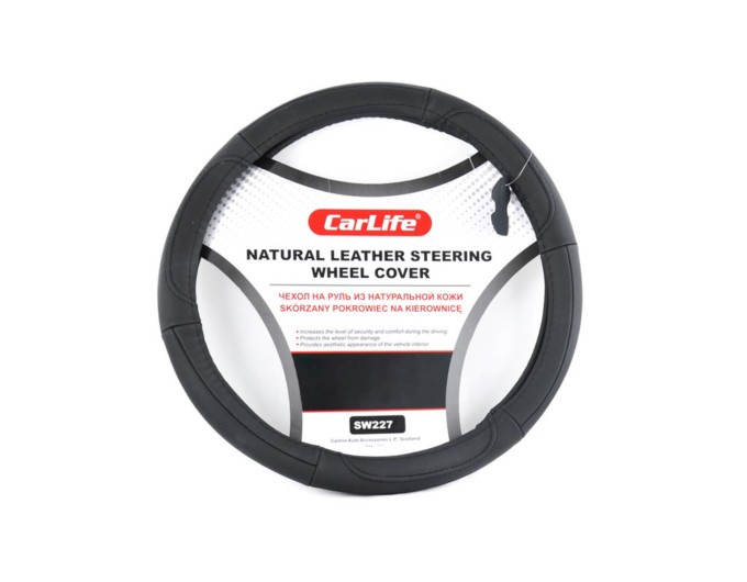 Чохол на кермо Carlife 41-43 см шкіряний, чорний SW227XL, ціна: 357 грн.