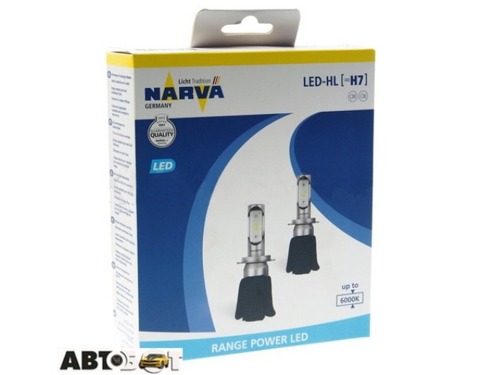 LED лампа Narva H7 16W 6000K (2 шт.), цена: 3 495 грн.