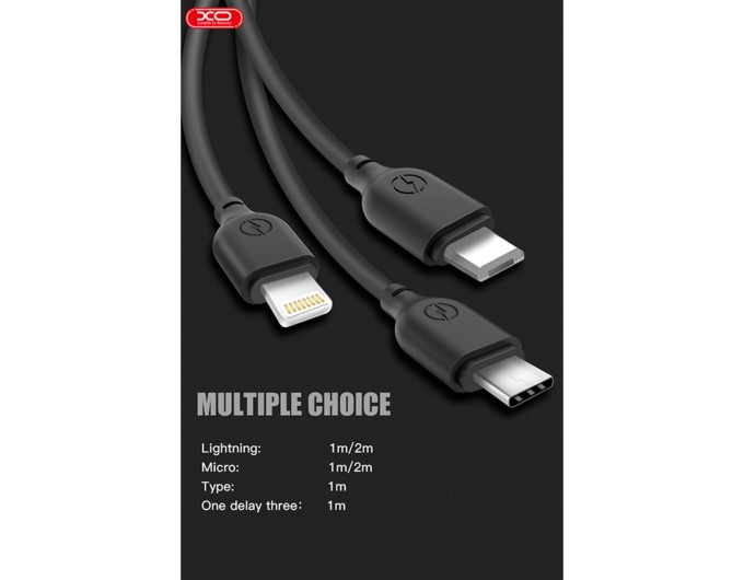 Кабель XO USB to Micro USB 2,1А 1м чорний, ціна: 79 грн.
