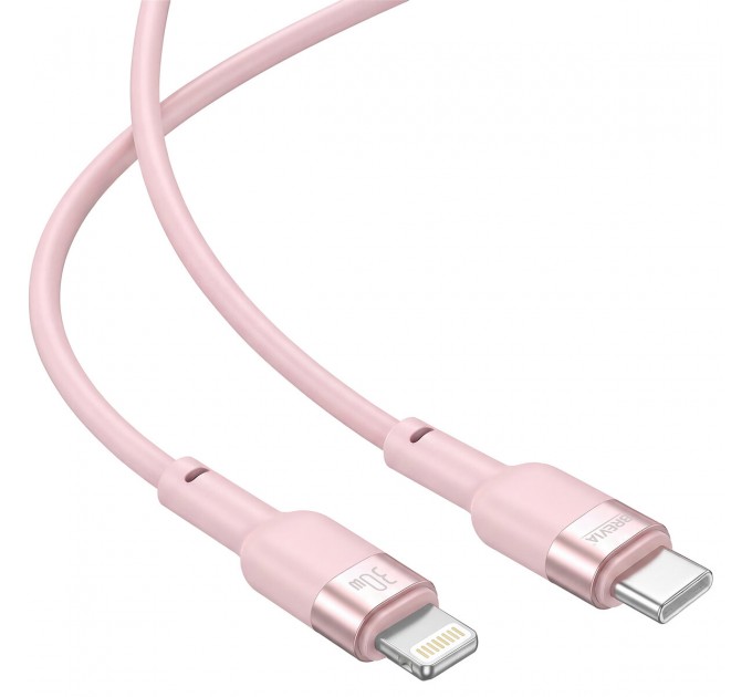 Кабель Brevia Type-C to Lightning 30W 1,2м, розовый ZIP, цена: 199 грн.