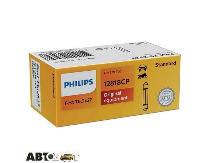 Лампа накаливания Philips 12818CP Festoon T6,2x27 (1шт.), цена: 45 грн.
